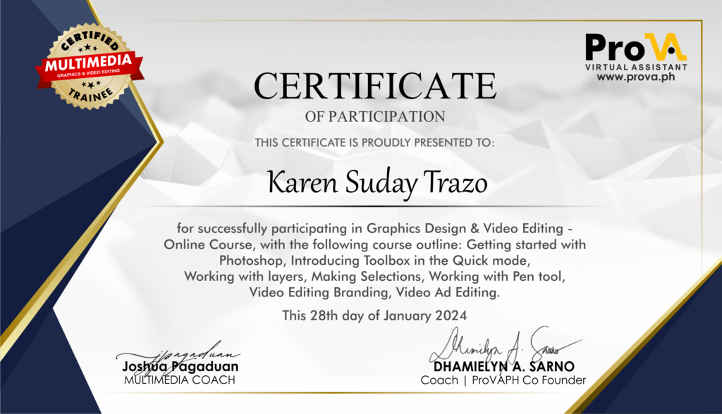 Karen Suday Trazo - Graphics Design and Video Editing